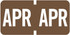 Brown 'APR' month label from the Tab Products 1279 series, featuring white text for easy file organization and document tracking, displayed in a dual format for clear visibility