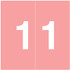 S&W KKL Numeric Labels, SWNM-Series, 1-1/2 H x 1-1/2 W, Number 1, Pink
