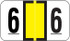 Jeter Numeric Labels, 6190-Series, Number 6, Yellow, 500/Roll, 15/16x1 5/8