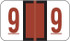 Jeter Numeric Labels, 6190-Series, Number 9, Brown, 500/Roll, 15/16x1 5/8