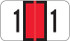 Jeter 0300 Series Numeric Labels - Red, Number 1, 500 Labels per Roll, Polylaminated for End-Tab Filing