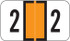 Jeter 0300 Series Numeric Labels - Orange, Number 2, 500 Labels per Roll, Polylaminated for End-Tab Filing