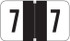 Jeter 0300 Series Numeric Labels - Black, Number 7, 500 Labels per Roll, Polylaminated for End-Tab Filing