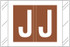 Barkley FASTM Alphabetic Label - Tan Letter J, Self-Adhesive, Polylaminated for End-Tab File Folders