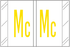 Barkley FASTM Alphabetic Label - Yellow Letter Mc, Self-Adhesive, Polylaminated for End-Tab File Folders