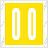 Yellow numeric label '0' from the CLNM series, featuring a wrap-around design with clear laminate protection