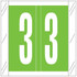Light Green numeric label '3' from the CLNM series, featuring a wrap-around design with clear laminate protection