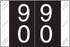 Tabbies 11200 Match Double Digit Numeric Label 90 in black with white numbers for file folder organization