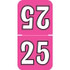 Colwell Top Tab Year Label, 1 1/2 H x 3/4 W, 2025, Pink, 500/Roll