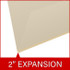 End Tab File Folders, Letter Size, 18-Point Manila, No Fastener, 2-Inch Expansion, 25/Box – Heavy-Duty Shelf Filing, 2-inch expansion