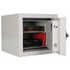FireKing KF1114-1WHE safe open with contents inside – adjustable shelf holding binder and valuables