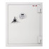 FireKing KF2722-1WHE safe – front view closed with chrome tri-spoke handle and digital keypad lock