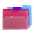 Straight-on view of Smead Jewel Tone Project Organizers in Pink, Purple, and Teal