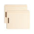 Two Smead reinforced tab fastener file folders stacked together showing manila stock, straight-cut tabs, and side fasteners