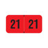 Traco Year Labels, 2021, Red, 3/4 x 1-1/2, 500/Roll