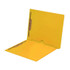 Yellow end tab pocket folder with full inside pocket and dual fasteners, letter size