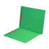 Green end tab pocket folder with full inside pocket and two fasteners, letter size, 11pt color stock