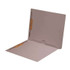 Gray letter-size pocket folder with straight-cut end tab and dual fasteners