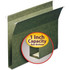 Green Smead box-bottom hanging file folder with 1 inch capacity callout showing expanded bottom design