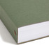 Close-up of a green Smead box-bottom hanging file folder filled with thick paperwork, showing expanded capacity for bulky files