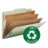 Smead Recycled Pressboard Classification Folders, 3 Dividers, Legal Size, Gray/Green, 10/Box