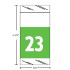 Light green Col’R’Tab 71700 2023 top-tab year label, 1-1/2" high x 3/4" wide, single-side read, clear-laminated, 1,000 per roll