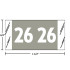 Acme Visible 12600 year label, 2026, gray, 3/4" x 1-1/2", wraparound with white “26”; center-slit liner.