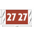 Acme Visible 12600 year label, 2027, brown, 3/4" x 1-1/2", wraparound with white “27”; center-slit liner.