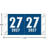Col'R'Tab Compatible CLYM year label, 2027, Dk Blue wraparound with white “27”; center-slit liner.
