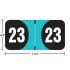 Arden ADYM-23 2023 turquoise year label, 3/4 x 1-1/2, laminated wrap, center-slit