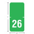 Original TABBIES 72526, 2026 light green year labels, 1 x 1/2 in, laminated top-tab wrap, center-slit, 250/pack
