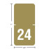 Original TABBIES 72524, 2024 gold year labels, 1 x 1/2 in, laminated top-tab wrap, center-slit, 250/pack