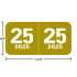 TABBIES Compatible Year Labels - 2025, Gold, 3/4 x 1-1/2, CTYM-25, 500/Roll