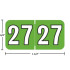 Colwell-compatible COYM-27 year label, 2027 green, 3/4 x 1-1/2, laminated wrap-around, USA made.