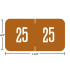 GBS/VRE-compatible 94625 year label, 2025 brown, 3/4 x 1-1/2, laminated wrap-around, center-slit.