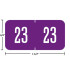 GBS/VRE-compatible 94623 year label, 2023 purple, 3/4 x 1-1/2, laminated wrap-around, center-slit.