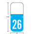Tab Products 1308-compatible year label, A1308-26, 2026 Light Blue, top tab size 1-1/8 by 1/2 inches, vinyl, 500 labels per roll