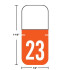 Tab Products 1308-compatible year label, A1308-23, 2023 Orange, top tab size 1-1/8 by 1/2 inches, vinyl, 500 labels per roll