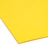 Flat view of a yellow Smead file folder showing the smooth 11-point stock.
