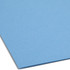 Close-up of blue 11 point folder stock illustrating sturdy paper thickness