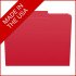 Red Top Tab File Folders with 2 Fasteners, Letter Size, 1/3-Cut Tabs, 11 pt, 50/Box (S-30503-RED-13)