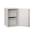 FireShield Edge Series Shared configuration storage cabinet in platinum finish with mixed compartments and drawers for multiple users.