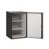 FireShield Edge Flex configuration storage cabinet in black finish with adjustable shelves and the door fully open.