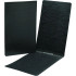 Black Smead PressGuard legal-size report covers, one shown closed and one open displaying the top metal prong fastener.