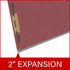 Dark red end tab pressboard classification folder highlighting 2 inch Tyvek expansion