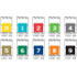 COL'R'TAB 11050 series numeric label rolls displaying numbers 0 through 9 in assigned filing colors