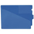 Blue center tab vinyl outguide with extended double-sided “OUT” tab and clear front pocket for charge-out slips, letter size.