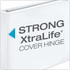 lose-up of binder cover corner highlighting strong XtraLife cover hinge.