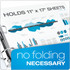 11 x 17 tabloid document lying flat inside binder rings without folding