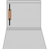 Gray letter size straight-cut file folder with reinforced tab and 1 bonded fastener in position 1